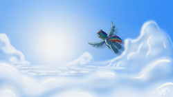 Size: 1920x1080 | Tagged: safe, artist:amazin-a, rainbow dash, pegasus, pony, cloud, cloudy, flying, solo