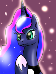 Size: 1203x1600 | Tagged: safe, artist:platinumdrop, princess luna, alicorn, pony, cute, female, mare, smiling, solo