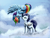 Size: 1024x768 | Tagged: safe, artist:maexis, rainbow dash, soarin', pegasus, pony, bandage, cloud, cloudy, female, injured, male, shipping, soarindash, straight, upside down