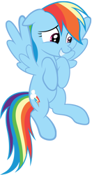 Size: 3000x5693 | Tagged: safe, artist:spellboundcanvas, derpibooru import, rainbow dash, pegasus, pony, the saddle row review, absurd resolution, embarrassed, female, floating, mare, simple background, solo, transparent background, vector