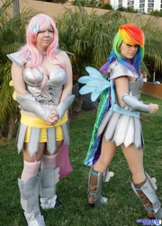 Size: 1475x2048 | Tagged: safe, artist:ladymella, fluttershy, rainbow dash, human, cosplay, irl, irl human, photo