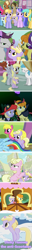 Size: 327x2558 | Tagged: safe, derpibooru import, screencap, carrot top, cherry berry, cloud kicker, daisy, derpy hooves, dinky hooves, doctor whooves, flower wishes, golden harvest, lightning bolt, liza doolots, meadow song, millie, minuette, petunia, pinkie pie, rainbow dash, rarity, sea swirl, seafoam, sunshower raindrops, tootsie flute, twilight sparkle, white lightning, written script, earth pony, pegasus, pony, unicorn, flutter brutter, female, mare