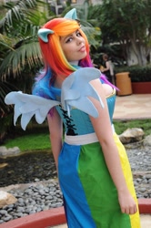 Size: 2720x4096 | Tagged: safe, artist:geekeryandsuch, rainbow dash, human, cosplay, irl, irl human, photo