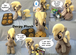 Size: 1373x1000 | Tagged: safe, artist:kitara88, derpy hooves, rainbow dash, pegasus, pony, female, funko, irl, letter, lunchbox, mare, muffin, photo, plushie, toy