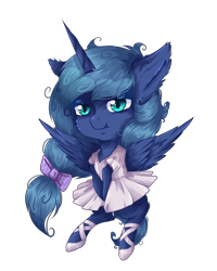 Size: 2549x3181 | Tagged: safe, artist:inlaru, princess luna, alicorn, pony, animatic, ballerina, ballerina dress, bipedal, chibi, clothes, dress, female, mare, phantom of the opera, simple background, solo, transparent background