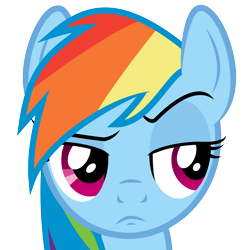 Size: 6461x6461 | Tagged: safe, artist:byteslice, rainbow dash, pegasus, pony, three's a crowd, .svg available, absurd resolution, female, mare, simple background, solo, transparent background, unconvinced applejack, vector