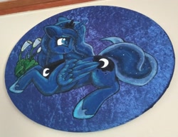 Size: 3186x2442 | Tagged: safe, artist:gleamydreams, princess luna, alicorn, pony, female, irl, mare, painting, photo