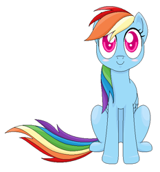 Size: 538x578 | Tagged: safe, artist:silverlininggirl, rainbow dash, pegasus, pony, cute, dashabetes, sitting, solo