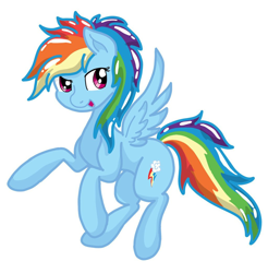 Size: 1024x1040 | Tagged: safe, artist:cyanyeh, rainbow dash, pegasus, pony, blue coat, female, mare, multicolored mane, simple background, solo, white background, wings