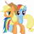 Size: 5738x5760 | Tagged: dead source, safe, artist:waranto, derpibooru import, applejack, rainbow dash, earth pony, pegasus, pony, absurd resolution, appledash, female, lesbian, shipping, simple background, transparent background, vector