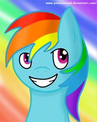 Size: 540x674 | Tagged: safe, artist:pinkamenad, rainbow dash, pegasus, pony, female, mare, simple background, solo