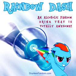 Size: 1000x1000 | Tagged: safe, derpibooru import, rainbow dash, pegasus, pony, alcohol, cocktail, drink, recipe in source, solo, sonic rainboom