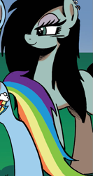 Size: 435x818 | Tagged: safe, artist:ponygoddess, derpibooru import, idw, rainbow dash, oc, oc:sappho, pegasus, pony, friends forever, spoiler:comic, spoiler:comicff16