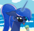 Size: 1200x1100 | Tagged: safe, artist:ngnir, princess luna, alicorn, pony, atg 2020, beach, blushing, food, ice cream, newbie artist training grounds, one eye closed, sunglasses, wink