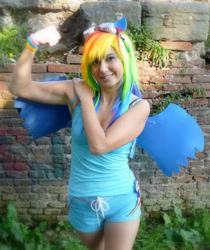 Size: 2416x2880 | Tagged: safe, artist:marmeladepro, rainbow dash, human, cosplay, irl, irl human, photo, solo