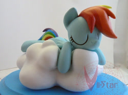 Size: 1067x800 | Tagged: safe, artist:viistar, rainbow dash, pegasus, pony, cloud, cute, dashabetes, figure, photo, sleeping