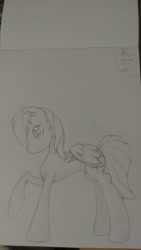 Size: 918x1632 | Tagged: safe, artist:bluesapphire97, rainbow dash, pegasus, pony, monochrome, sketch, solo, traditional art