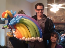 Size: 692x519 | Tagged: safe, artist:noordinaryballoonman, rainbow dash, human, balloon, craft, irl, irl human, photo