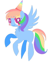 Size: 726x932 | Tagged: safe, artist:princess-big-mac, rainbow dash, pegasus, pony, pinkie pride, hat, lineless, party hat, solo