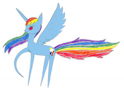 Size: 1847x1358 | Tagged: safe, artist:pokeneo1234, rainbow dash, alicorn, pony, alicornified, race swap, rainbowcorn, solo