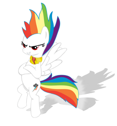 Size: 1062x1143 | Tagged: safe, artist:neriani, rainbow dash, pegasus, pony, element of loyalty, elements of harmony, gunbuster pose, simple background, solo, super rainbow dash, transparent background, vector