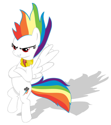Size: 1018x1143 | Tagged: safe, artist:neriani, rainbow dash, pegasus, pony, element of loyalty, elements of harmony, gunbuster pose, simple background, solo, super rainbow dash, transparent background, vector