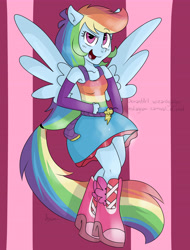 Size: 4573x6006 | Tagged: safe, artist:bloodyhellhayden, rainbow dash, equestria girls, absurd resolution, fall formal outfits, ponied up, solo