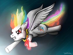 Size: 760x570 | Tagged: safe, artist:katrina-mae, rainbow dash, pegasus, pony, contest, element of loyalty, elements of harmony, solo, super rainbow dash