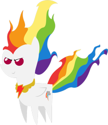 Size: 853x988 | Tagged: safe, artist:zacatron94, rainbow dash, pegasus, pony, element of loyalty, elements of harmony, pointy ponies, simple background, solo, super rainbow dash, transparent background, vector