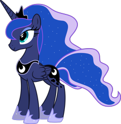 Size: 8000x8188 | Tagged: safe, artist:n0kkun, princess luna, alicorn, pony, crown, female, hoof shoes, jewelry, mare, regalia, simple background, solo, transparent background, vector