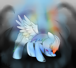 Size: 700x622 | Tagged: safe, artist:shiverbear, rainbow dash, pegasus, pony, female, mare, simple background, solo