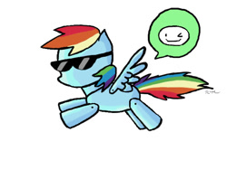 Size: 640x480 | Tagged: safe, artist:catscratchpaper, rainbow dash, pegasus, pony, blue coat, female, mare, multicolored mane, scribblenauts, solo