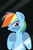 Size: 650x1000 | Tagged: safe, artist:30clock, rainbow dash, pegasus, pony, against glass, fourth wall, solo