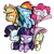 Size: 10000x10000 | Tagged: safe, artist:shinodage, derpibooru import, applejack, fluttershy, pinkie pie, rainbow dash, rarity, twilight sparkle, earth pony, pegasus, pony, unicorn, absurd resolution, glowing eyes, mane six, simple background, transparent background, vector