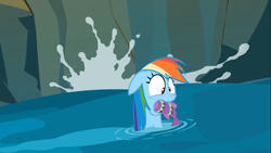 Size: 1366x768 | Tagged: safe, screencap, rainbow dash, pegasus, pony, the mysterious mare do well, mouth, solo