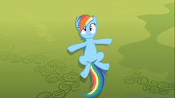 Size: 1366x768 | Tagged: safe, screencap, rainbow dash, pegasus, pony, the mysterious mare do well, blue coat, female, mare, multicolored mane, solo