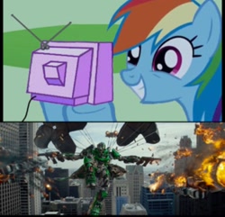 Size: 1494x1442 | Tagged: safe, rainbow dash, pegasus, pony, autobot, bayformers, crosshair, exploitable meme, meme, obligatory pony, transformers, tv meme