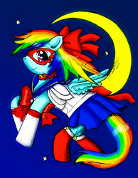 Size: 1241x1598 | Tagged: safe, artist:danielle-chan, rainbow dash, pegasus, pony, crossover, sailor moon, sailor v, solo