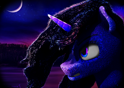 Size: 2401x1701 | Tagged: safe, artist:trigger_movies, nightmare moon, princess luna, alicorn, pony, 3d, night