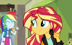 Size: 1143x720 | Tagged: safe, derpibooru import, screencap, rainbow dash, sunset shimmer, equestria girls, friendship games