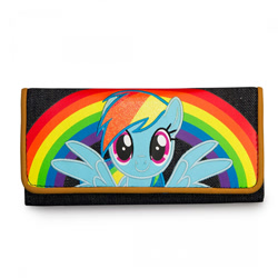 Size: 495x495 | Tagged: safe, rainbow dash, pegasus, pony, blue coat, female, mare, merchandise, multicolored mane, solo, wallet