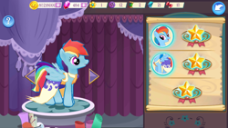 Size: 1280x720 | Tagged: safe, derpibooru import, rainbow dash, pegasus, pony, clothes, dress, gameloft, rainbow dash always dresses in style