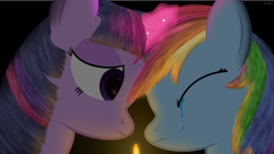 Size: 3840x2160 | Tagged: safe, artist:waveywaves, rainbow dash, twilight sparkle, pegasus, pony, crying, fanfic art, female, lesbian, shipping, twidash