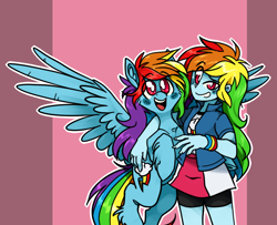 Size: 738x600 | Tagged: safe, artist:xenon, rainbow dash, equestria girls, clothes, female, human ponidox, multicolored hair