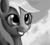 Size: 340x303 | Tagged: safe, artist:parageist, rainbow dash, pegasus, pony, bust, cute, grin, monochrome, portrait, smiling, solo