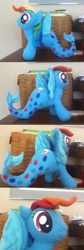 Size: 960x2862 | Tagged: safe, artist:mintystitch, rainbow dash, merpony, irl, photo, plushie, solo, species swap