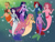 Size: 820x620 | Tagged: safe, artist:azaleasdolls, derpibooru import, applejack, fluttershy, pinkie pie, rainbow dash, rarity, spike, twilight sparkle, earth pony, mermaid, pony, disney, mane seven, mane six, merboy, mermaid maker, mermaidized, merman, mermanized, the little mermaid