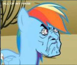 Size: 435x373 | Tagged: safe, derpibooru import, rainbow dash, pegasus, pony, arin hanson, egoraptor, faic, needs more jpeg, wat