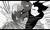 Size: 800x480 | Tagged: safe, artist:yordisz, screencap, princess luna, surprise, alicorn, pony, attack, black and white, blast, castle of the royal pony sisters, crossover, crossover shipping, dragon ball z, explosion, fanfic art, grayscale, magic, magic beam, magic blast, monochrome, shipping, vegeta