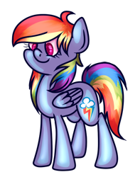 Size: 438x555 | Tagged: safe, artist:onikashi, rainbow dash, pegasus, pony, cute, dashabetes, solo